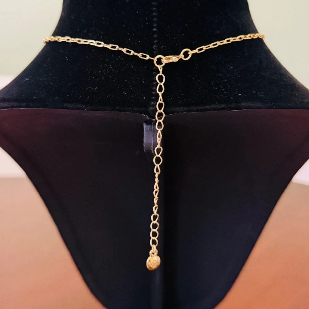 Mayamar 24K Gold Necklace w/ Onyx, Coin & Pearl Pendant | Boho Luxe‎